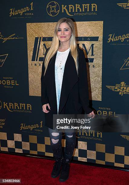 Justine Ezarik attends The 2016 Maxim Party at Indy 500, produced by Karma International, in celebration of The 100th Running of the Indy 500, on May...