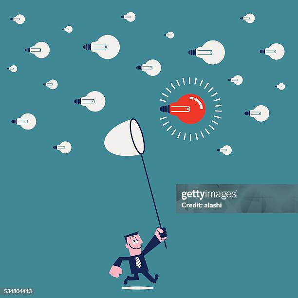 stockillustraties, clipart, cartoons en iconen met hunting for a good idea - jogger face