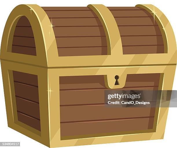 stockillustraties, clipart, cartoons en iconen met treasure chest cartoon - trunk furniture