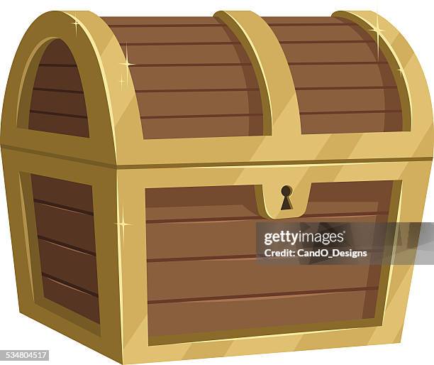 stockillustraties, clipart, cartoons en iconen met treasure chest cartoon - schatkist