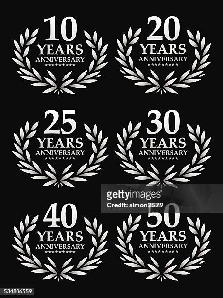 anniversary emblem - 20 anniversary stock illustrations