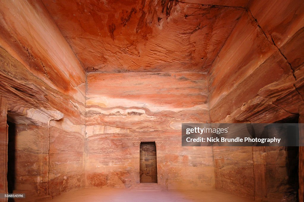 Interior of The Treasury, Petra, Jordan.