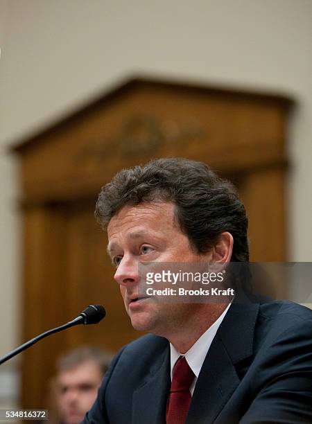 Tony Hayward testifies on Capitol Hill in Washington, before the House Oversight and Investigations subcommittee hearing on 'the role of BP in the...