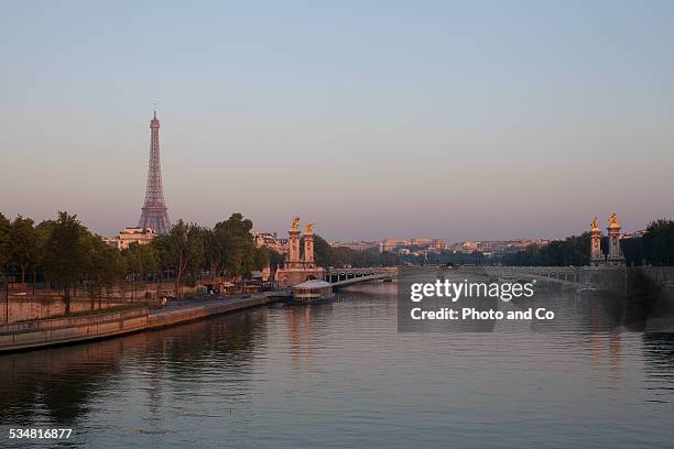 the river seine, alexandre iii bridge,eiffel tower - seine river stock pictures, royalty-free photos & images