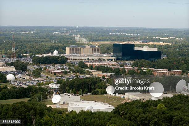 An aerial view of The National Security Agency and Central Security Service building in Fort Meade, Maryland.