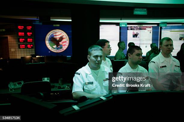 Employees inside the National Threat Operations Center at the National Security Agency in Fort Meade, Maryland.