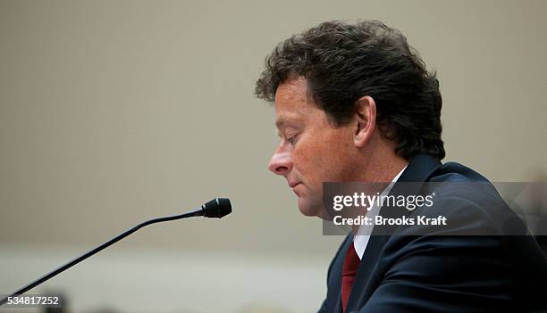 Tony Hayward testifies on Capitol Hill in Washington, before the House Oversight and Investigations subcommittee hearing on 'the role of BP in the...