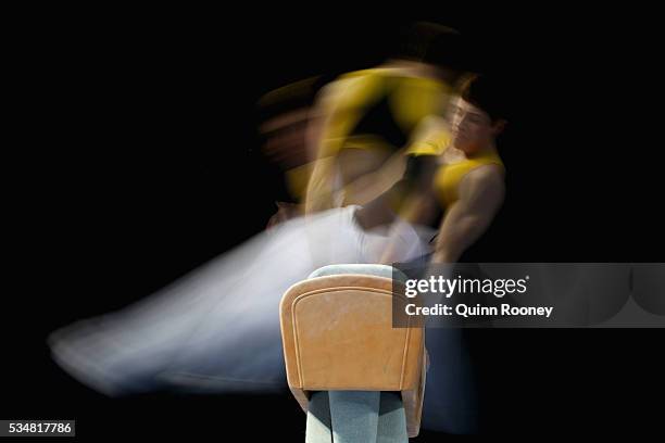 Joshua Di Nucci of Western Australiaa competes on the pommel horse during the 2016 Australian Gymnastics Championships at Hisense Arena on May 28,...