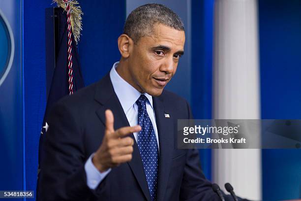 President Barack Obama speaks about the sequester after a meeting with congressional leaders at the White House in Washington. Obama pressed the U.S....