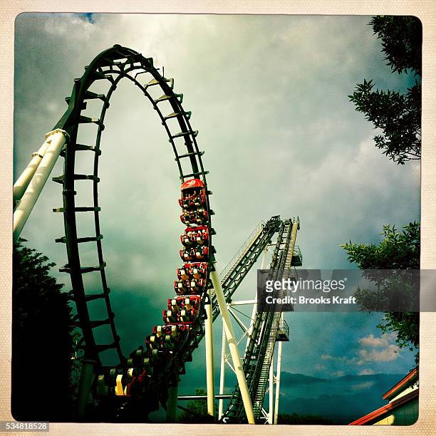 Roller coaster at Hershey Park, an amusement park located in Hershey, Pennsylvania, near the Hershey Chocolate Factory. | Location: Hersey, PA.