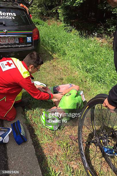 Tour of Belgium 2016 / Stage 4 Kristoffer SKJERPING Crash / Verviers - Verviers / Tour of Belgium /