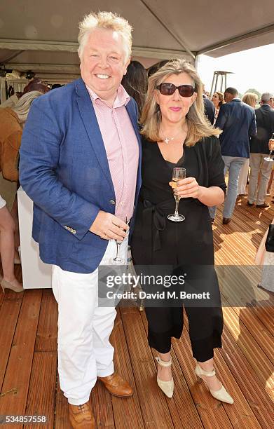 Nick Ferrari and Sandra Phylis Conolly attend day one of the Audi Polo Challenge at Coworth Park on May 28, 2016 in London, England.