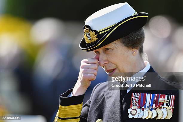 Princess Anne, Princess Royal attends a service at a war graves cemetery to mark the Battle of Jutland on May 28, 2016 in South Queensferry,Scotland....