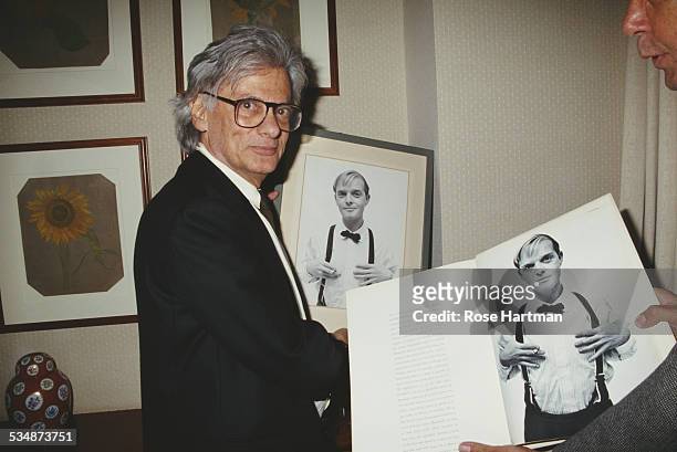 American fashion and portrait photographer Richard Avedon at tribute event for Truman Capote, 1994.