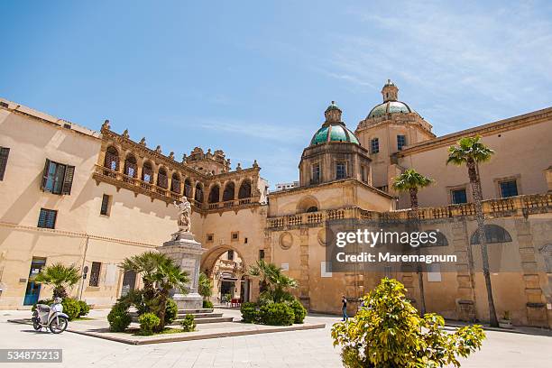 piazza della repubblica and the cathedral - sicilian stock pictures, royalty-free photos & images