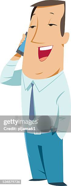 businessman talking on a cell phone - suit jacket stock illustrations
