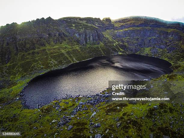 coumshingaun lake comeragh mountains - waterford bildbanksfoton och bilder