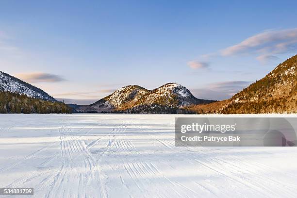 the bubbles during winter in acadia park - maine winter stock pictures, royalty-free photos & images