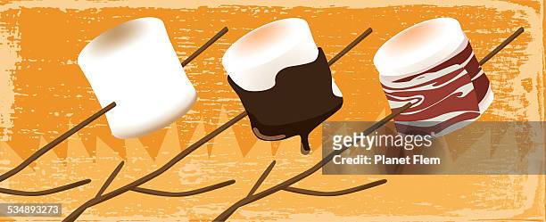 ilustrações, clipart, desenhos animados e ícones de receitas de marshmallow - banhando