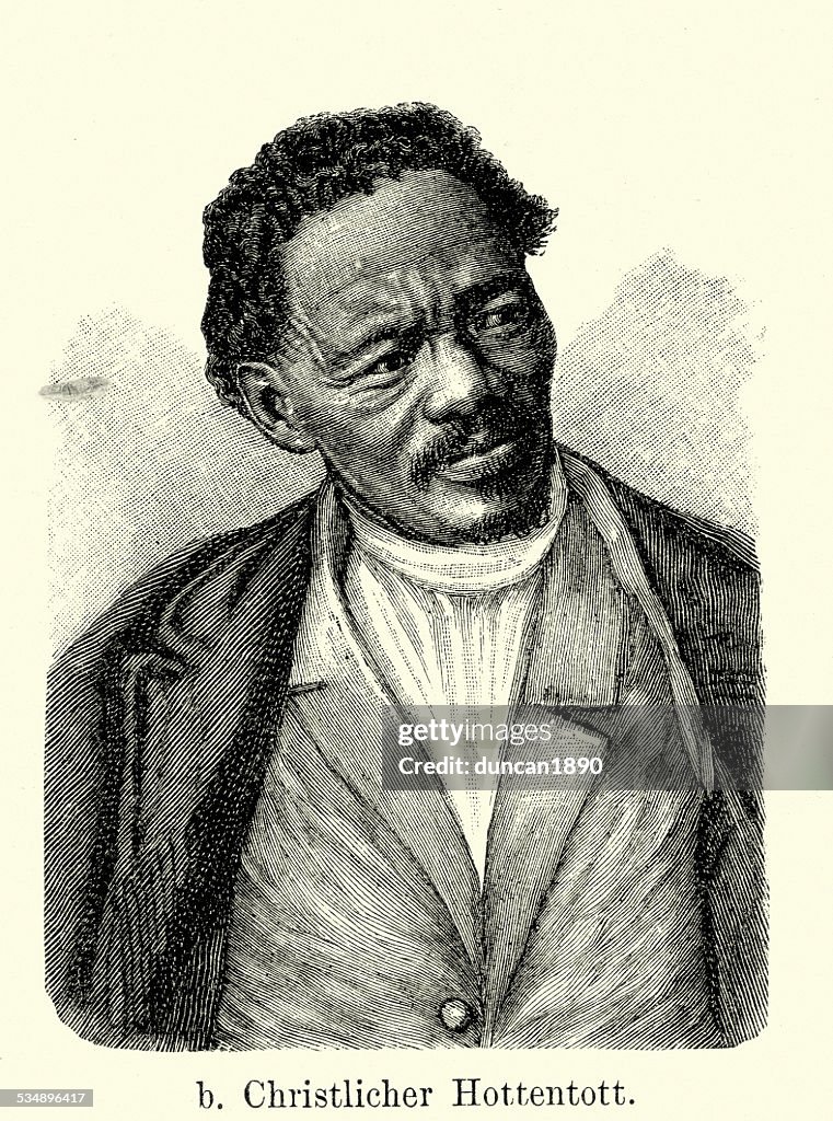 19th Century Africa - Christian Hottentot man