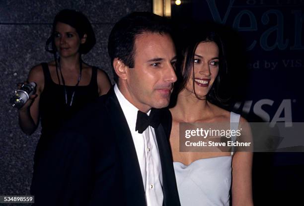 Matt Lauer and Annette Roque at GQ Man of the Year, New York, October 21, 1998.