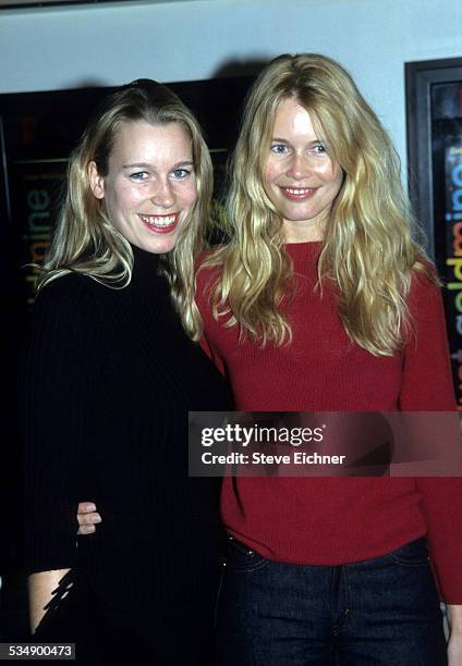 Ann Carolin schiffer and Claudia Schiffer at Valentino event, New York, October 26, 1998.
