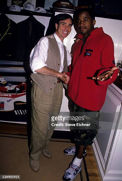 Tommy Hilfiger and A Tribe Called Quest's Q-Tip At Tommy Hilfiger office, New York, May 1994.