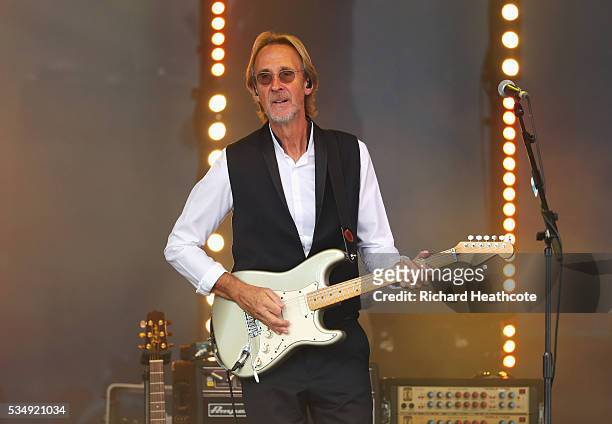 Mike Rutherford of Mike and The Mechanics performs after day three of the BMW PGA Championship at Wentworth on May 28, 2016 in Virginia Water,...