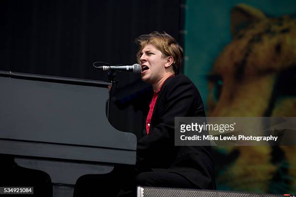 Tom Odell s performs at Powderham Castle on May 28, 2016 in Exeter, England.