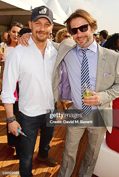 Tom Hardy and Jay Kay attend day one of the Audi Polo Challenge at Coworth Park on May 28, 2016 in London, England.