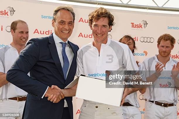 Team Audi Ultra members Prince William, Duke of Cambridge, Andre Konsbruck, Director of Audi UK, Luke Tomlinson, Mark Tomlinson and Prince Harry...