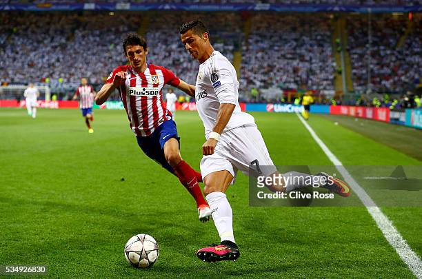 Cristiano Ronaldo of Real Madrid in action during the UEFA Champions League Final match between Real Madrid and Club Atletico de Madrid at Stadio...