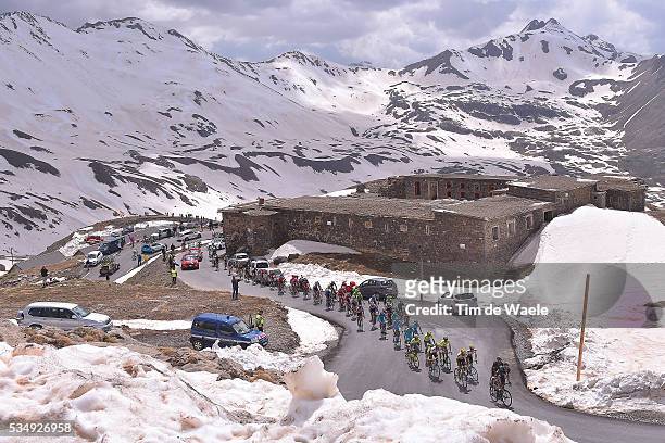 99th Tour of Italy 2016 / Stage 20 Illustration / Landscape / Peloton / Mountains / Snow / Col De La Bonette 2715m / Guillestre - Sant'Anna di...