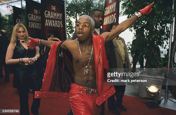 Sisqo walks the red carpet leading to the Grammy awards.