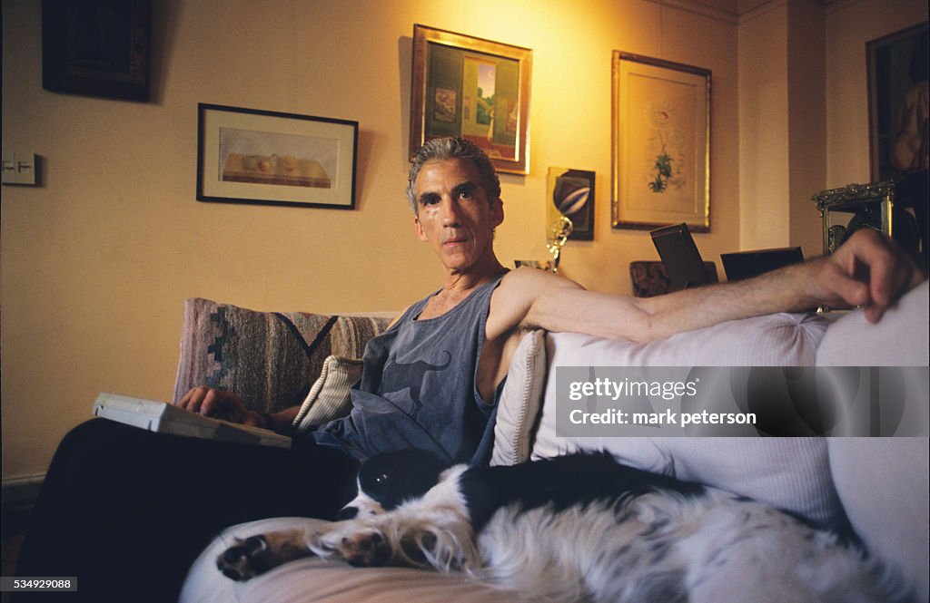 Michael Zaslow at Home with Dog