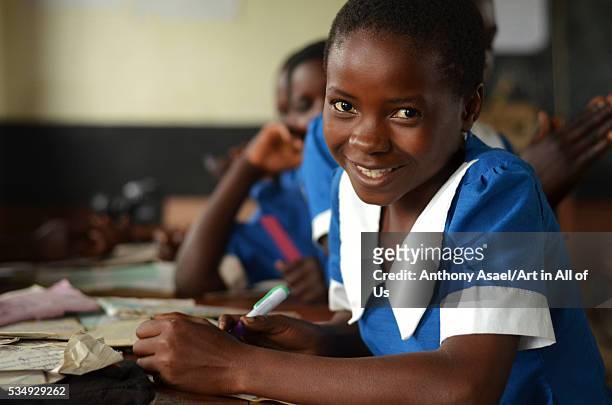 Malawi, Lilongwe, Chambwe Primary School, Pupils in the classroom about 40 kilometres west of Lilongwe, learning comfortably on desks. Through...