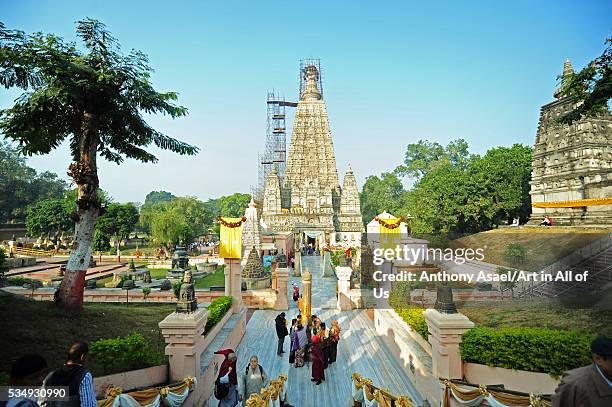 India, Bihar, Bodh Gaya, UNESCO World Heritage Site, Mahabodhi Temple Complex , Buddhist temple where Siddhartha Gautama, the Buddha, attained...