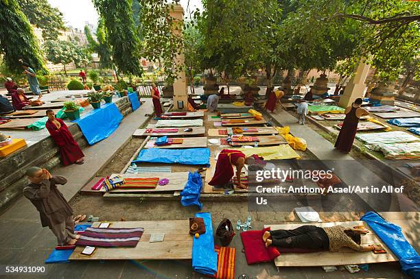 India, Bihar, Bodh Gaya, UNESCO World Heritage Site, Mahabodhi Temple Complex , Buddhist temple where Siddhartha Gautama, the Buddha, attained...