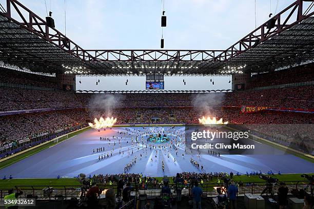 General view during the opening ceremony prior during the UEFA Champions League Final match between Real Madrid and Club Atletico de Madrid at Stadio...