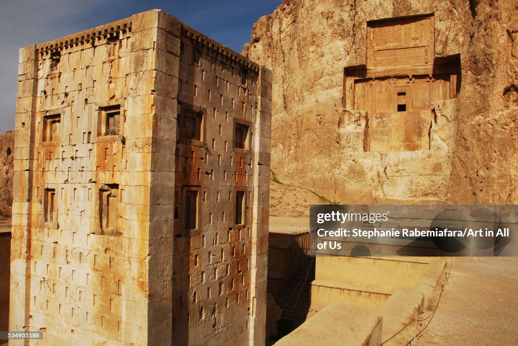 Iran, Fars Province, Shiraz, Persepolis, Naqsh-e Rustam is an ancient necropolis located about 12 km
