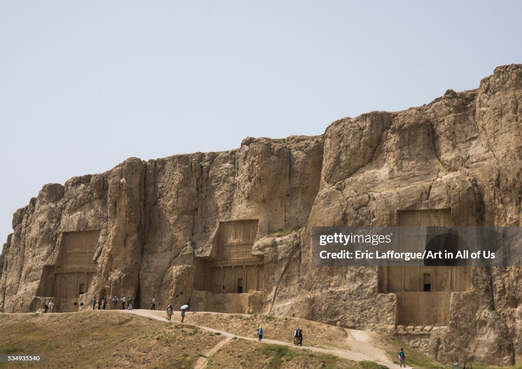 Iran, Fars Province, Shiraz, achaemenian royal tombs in naqsh-e rustam necropolis
