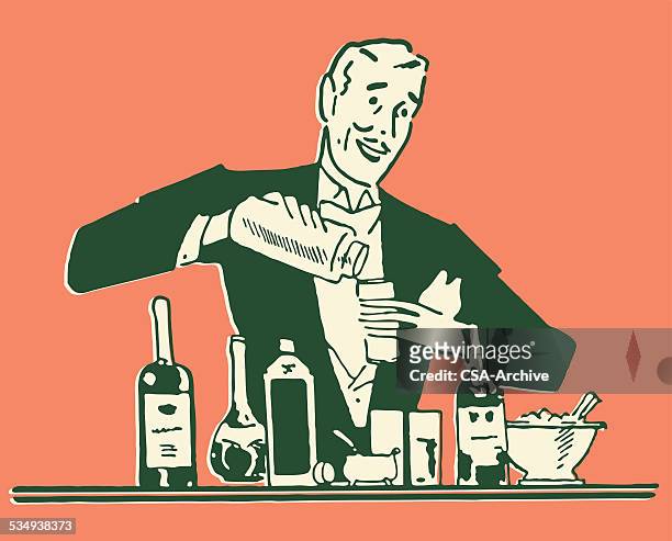 barkeeper - bartender stock-grafiken, -clipart, -cartoons und -symbole