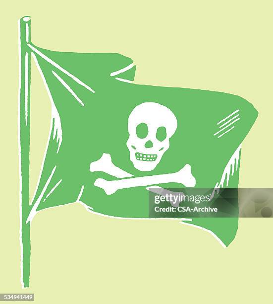 jolly roger flag - pirate flag stock illustrations