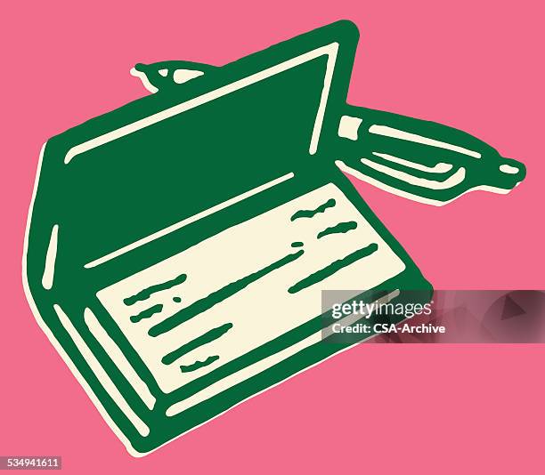 checkbook and pen - writing a cheque stock illustrations