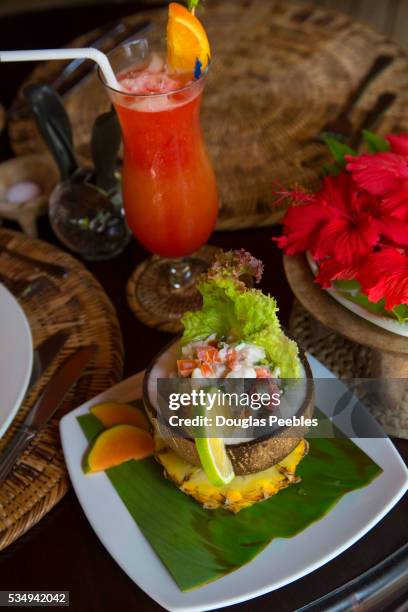 kokoda, marinated fish - pacific_plate stock pictures, royalty-free photos & images