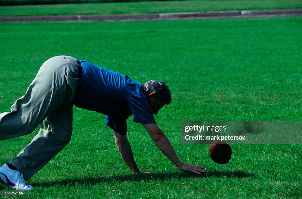 Bill Clinton Playing Rugby Presidential candidate Bill Clinton participates in a game of touch ...