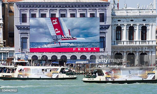 Atmosphere at America's Cup World Series in Venice just 48 hours ahead of the start of the racing days and the arrival of expected VIP and Movies...