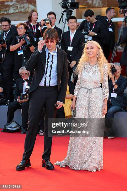 Francesco Vezzoli and Franca Sozzani attend the Opening Ceremony And 'Gravity' Premiere during the 70th Venice International Film Festival