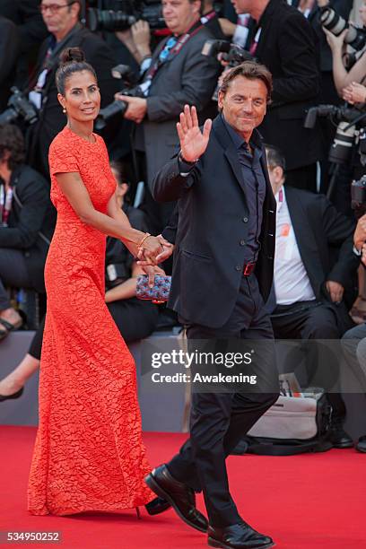 Alessio Vinci and Juliet Linley on the red carpet for the premiere of 'Gravity' during the 70th Venice International Film Festival