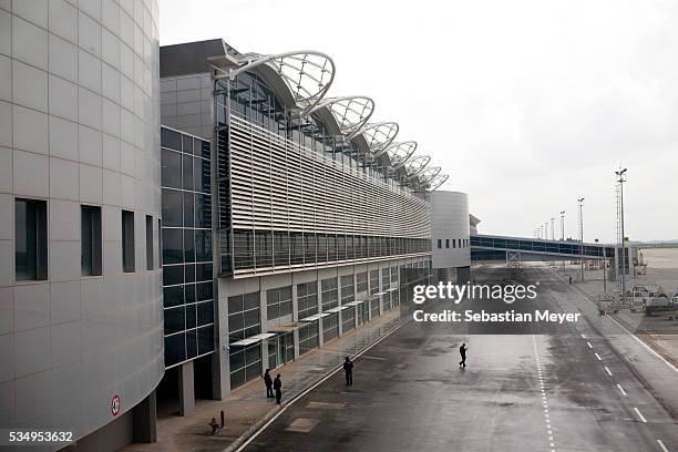 The exterior of the Erbil International Airport. The Erbil International Airport was unveiled in 2010. It was built at a cost of $550 million. Photo...